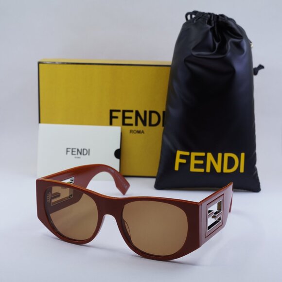 Fendi FE40109I 50E BAGUETTE Oval Sunglasses - Brown - Picture 9 of 14